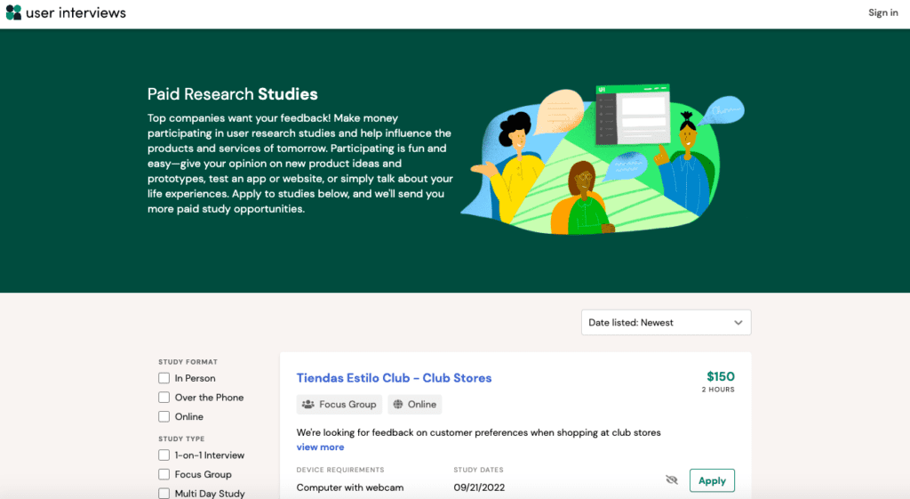 paid research study